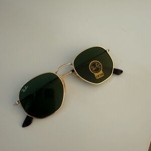 Ray-Ban Gold and Green Sunglasses